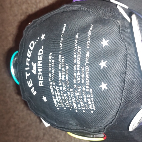 RETIRED but REHIRED Men's Novelty Hat with Buttons - Picture 2 of 7